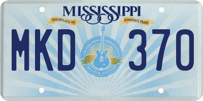 MS license plate MKD370