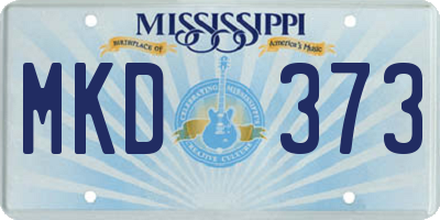 MS license plate MKD373