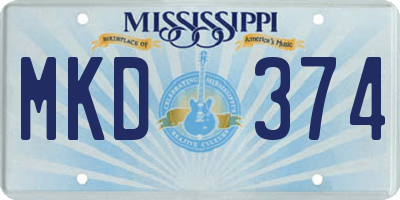 MS license plate MKD374