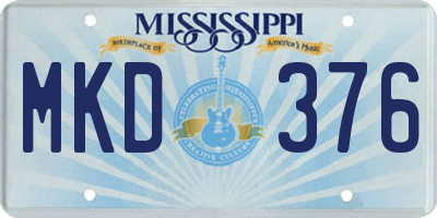 MS license plate MKD376