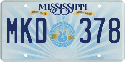 MS license plate MKD378