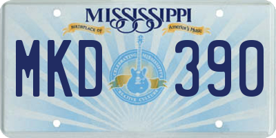 MS license plate MKD390