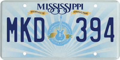 MS license plate MKD394
