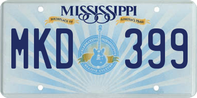 MS license plate MKD399