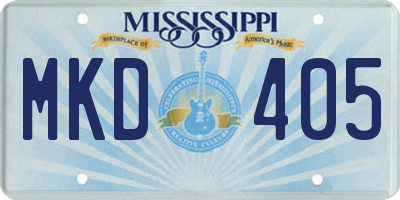 MS license plate MKD405