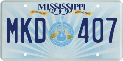 MS license plate MKD407