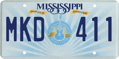 MS license plate MKD411