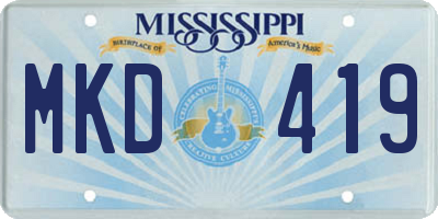 MS license plate MKD419