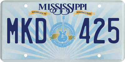 MS license plate MKD425