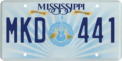 MS license plate MKD441