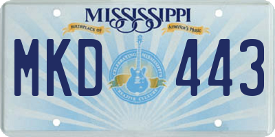 MS license plate MKD443