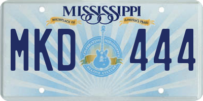MS license plate MKD444