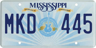MS license plate MKD445