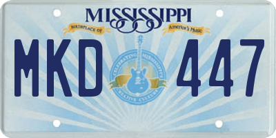 MS license plate MKD447