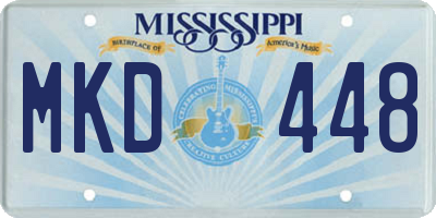 MS license plate MKD448