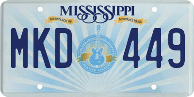 MS license plate MKD449