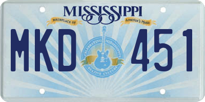 MS license plate MKD451