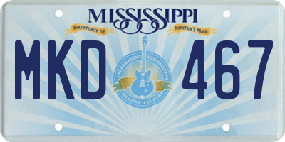 MS license plate MKD467