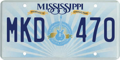 MS license plate MKD470