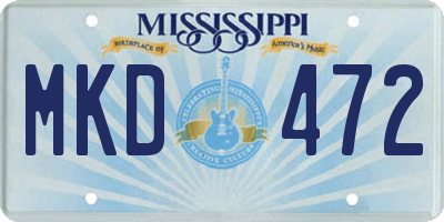 MS license plate MKD472