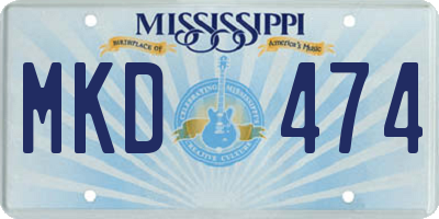 MS license plate MKD474