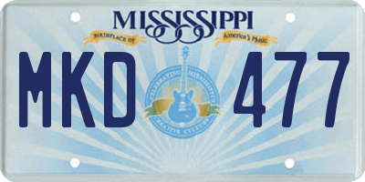 MS license plate MKD477