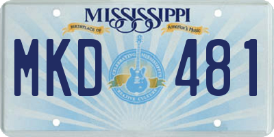 MS license plate MKD481