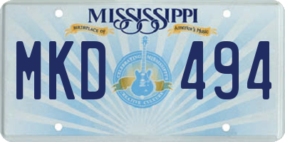 MS license plate MKD494