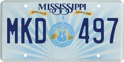 MS license plate MKD497