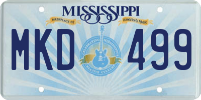 MS license plate MKD499