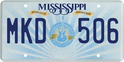 MS license plate MKD506
