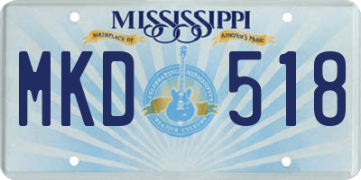 MS license plate MKD518