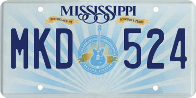 MS license plate MKD524