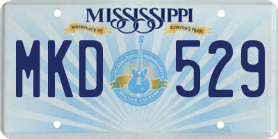 MS license plate MKD529
