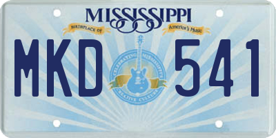 MS license plate MKD541