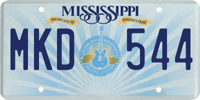 MS license plate MKD544