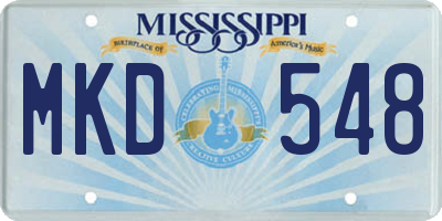 MS license plate MKD548