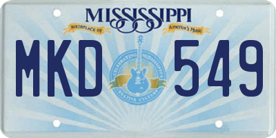 MS license plate MKD549