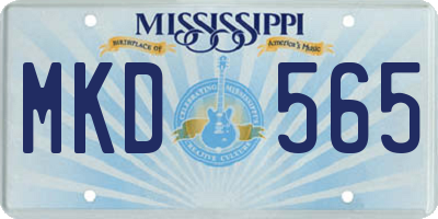 MS license plate MKD565