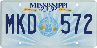 MS license plate MKD572
