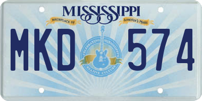 MS license plate MKD574