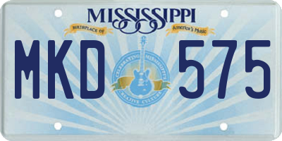 MS license plate MKD575