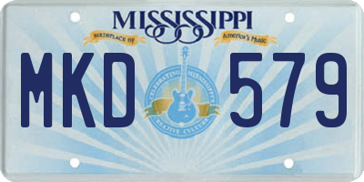 MS license plate MKD579