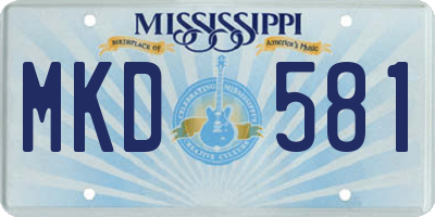 MS license plate MKD581