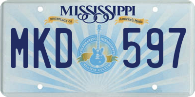 MS license plate MKD597