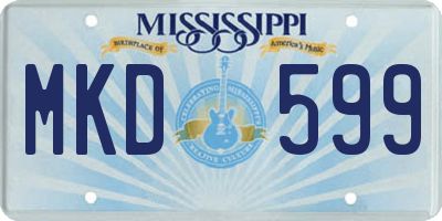 MS license plate MKD599