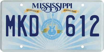 MS license plate MKD612