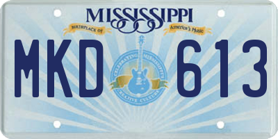 MS license plate MKD613