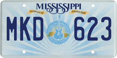 MS license plate MKD623