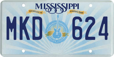 MS license plate MKD624
